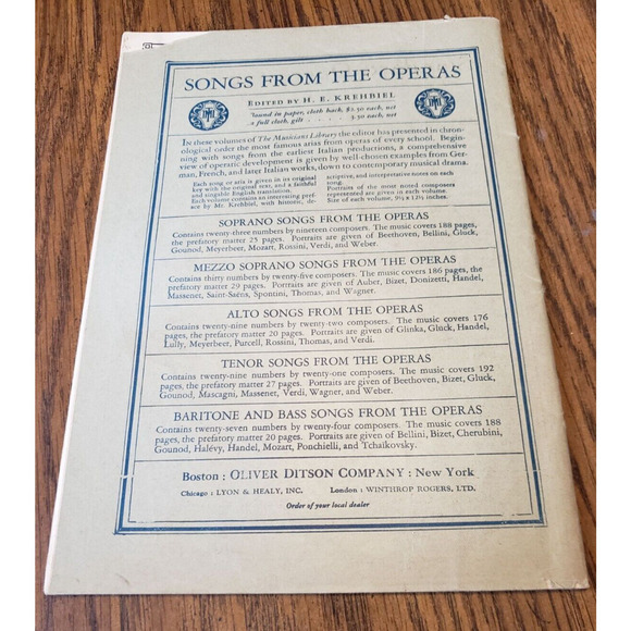 Vintage Grand Opera Librettos AIDA Program Oliver Ditson Company Boston NYC - Picture 2 of 4